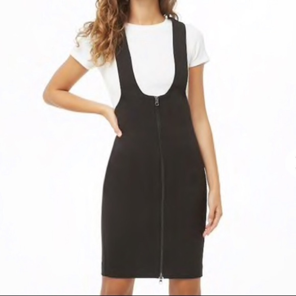 NWT Forever 21 Black Overall Skirt